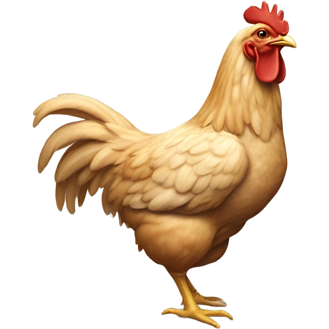 Muscular chicken emoji