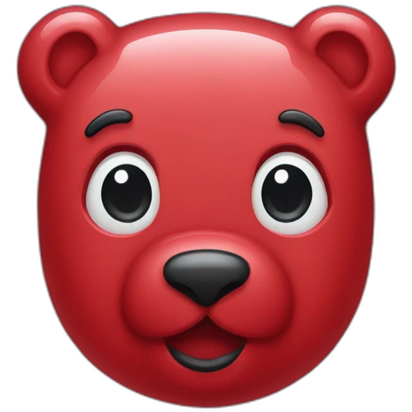 Plain red gummy bear  emoji