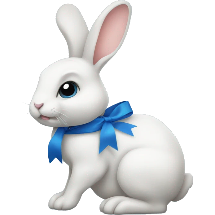 Rabbit with blue ribbon  emoji