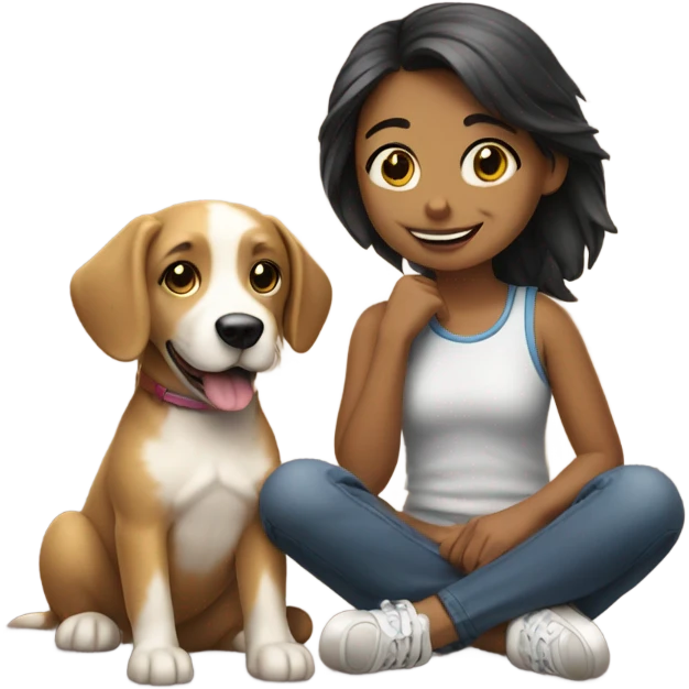 Girl and a dog emoji