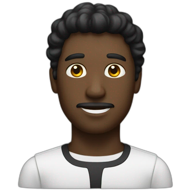 Homme peau noir avec un taper emoji