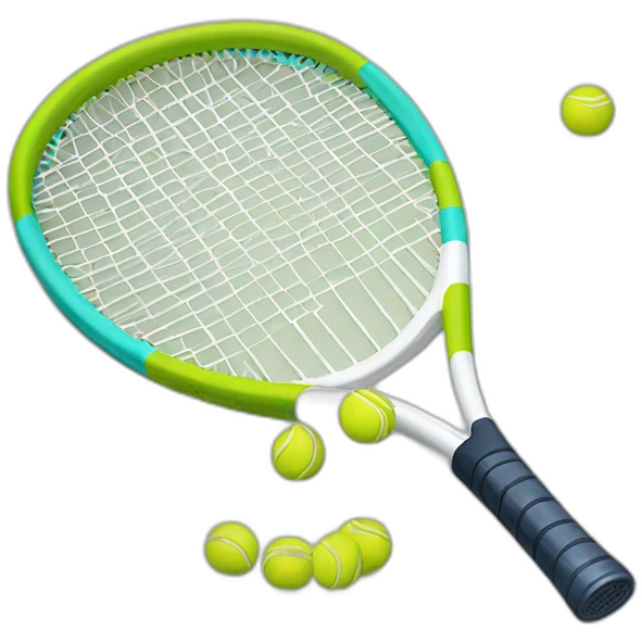 tennis racket with "Oberson" written on it emoji