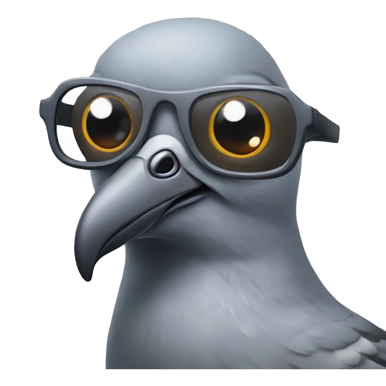 Pigeon with glsses emoji