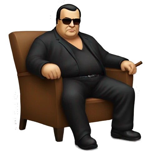 fat steven seagal with chair and cigar emoji
