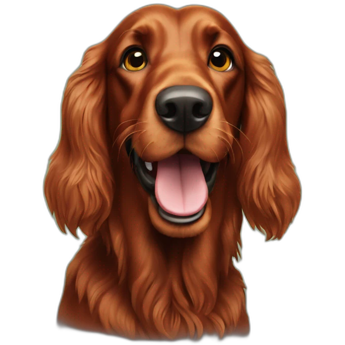 Happy irish setter dog emoji