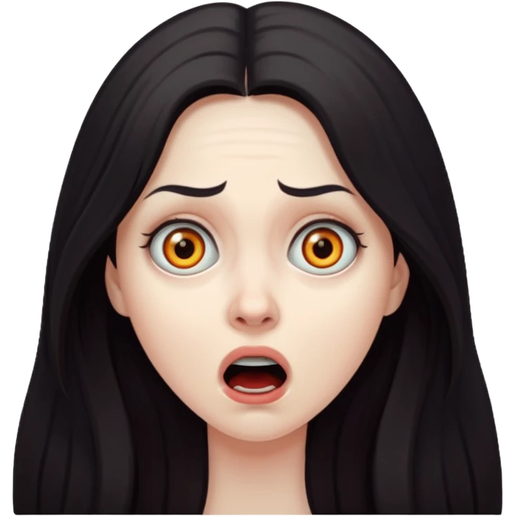 A realistic woman in horror, waist-length portrait emoji