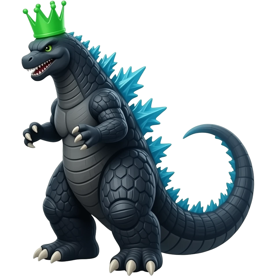 faça um godzilla com coroa de domino verde emoji