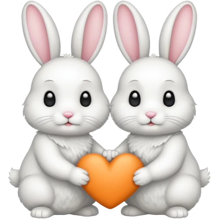 two rabbits colllobrating emoji