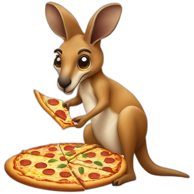 kangaroo eating pizza emoji