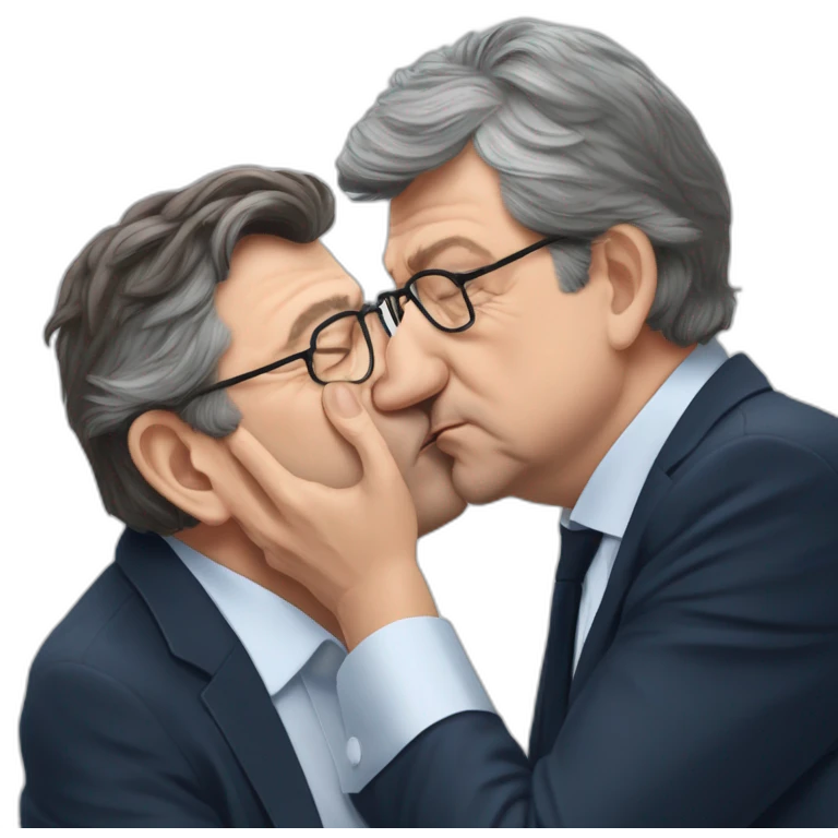 Jean Luc Mélanchon Kissing Macron emoji