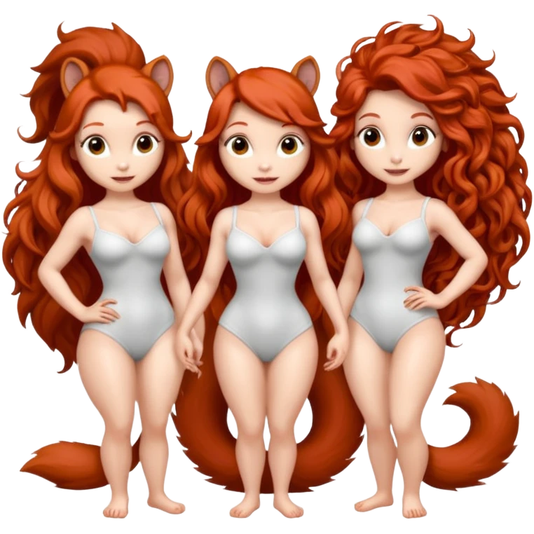 I would like a red feminine squirrel pack, bonus points if you can incorporate long curly red hair, humanoid, more sexy looking than cute emoji