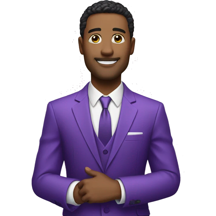 Business man in purple suit multimillionare emoji