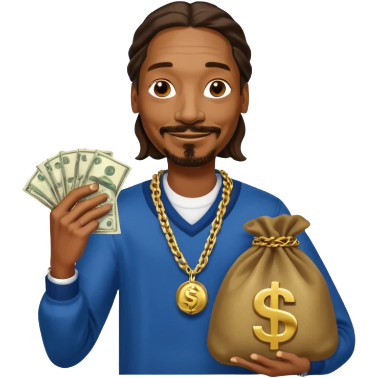 Snoop Dogg holding money bag emoji