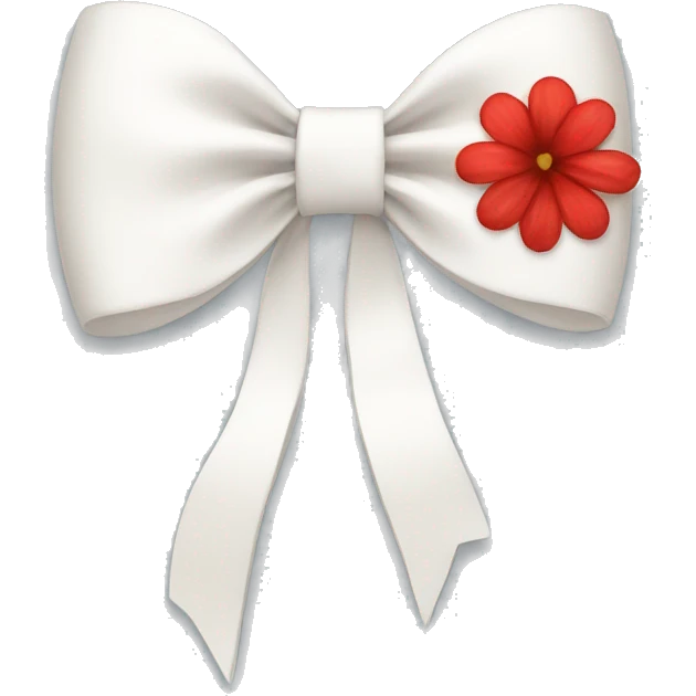 white bow with red flowers emoji