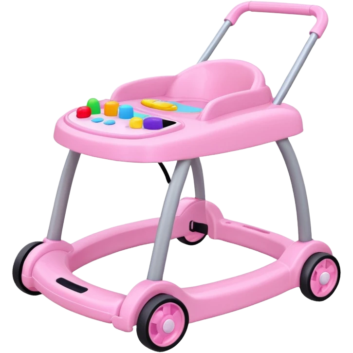 pink baby walker with toys on it emoji
