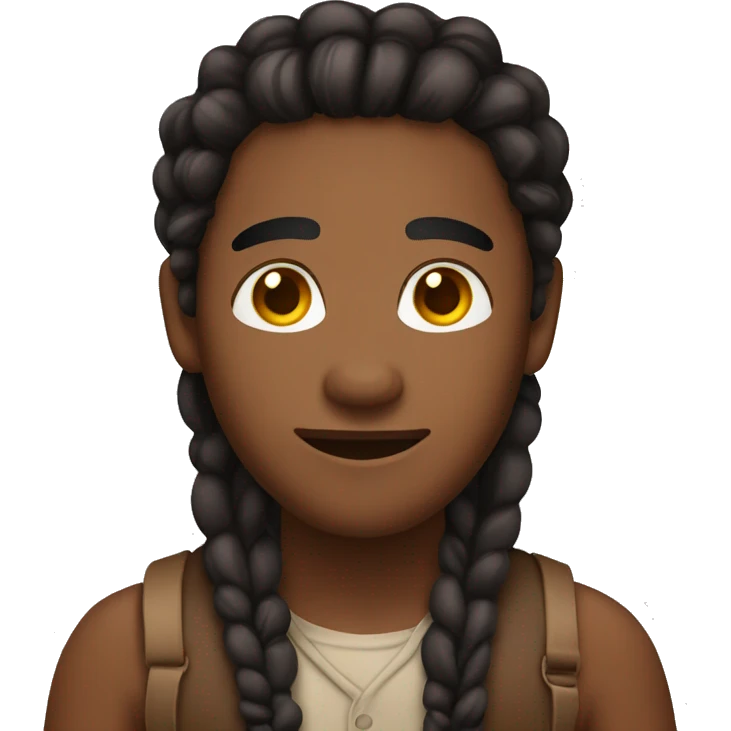 A brown skin guy with braids  emoji