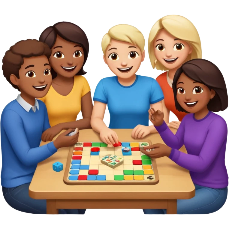 friends playing board game emoji