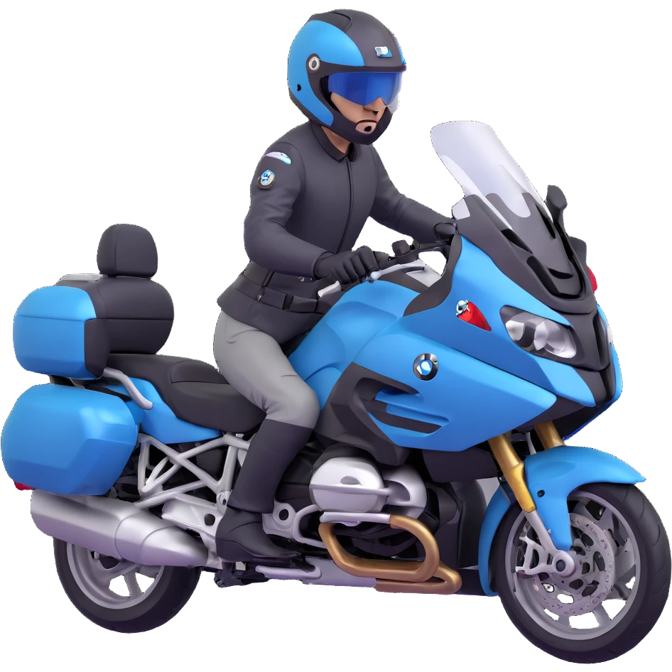 BMW R 1200 RT touring motorcycle with rider wearing helmet emoji