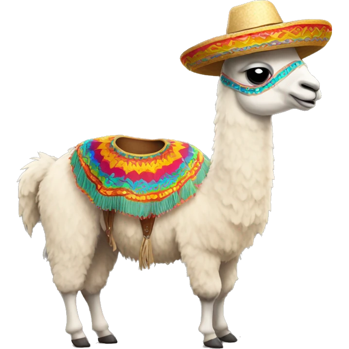Full body Llama with a sombrero emoji