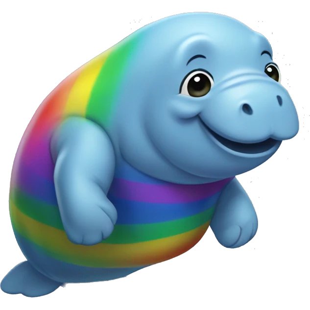 dancing rainbow manatee emoji