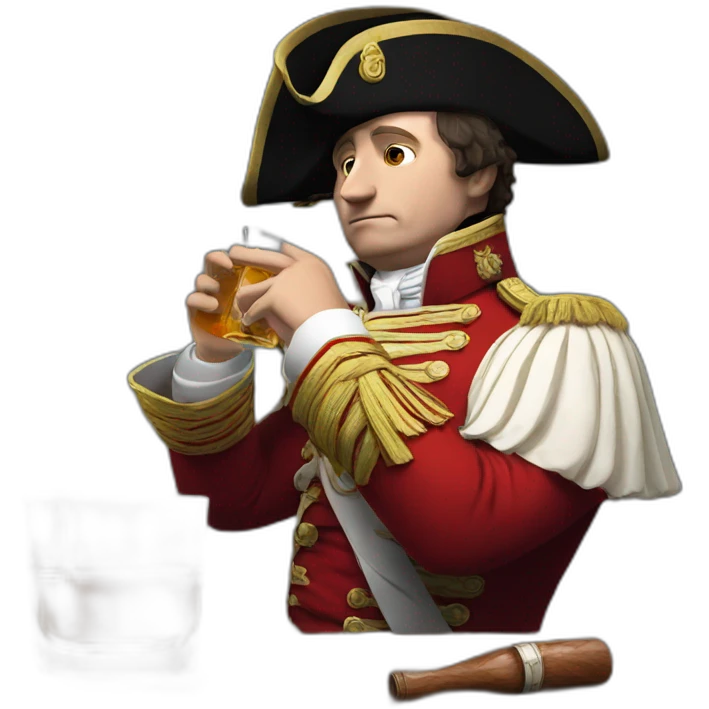 Napoleon drinking whiskey emoji