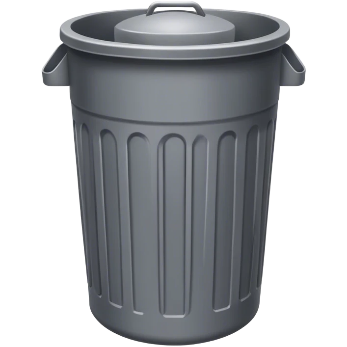 A simple trash can emoji with a rectangular or cylindrical shape, an open or closed lid, and a neutral color like gray or silver. The design is minimalistic with no extra details emoji