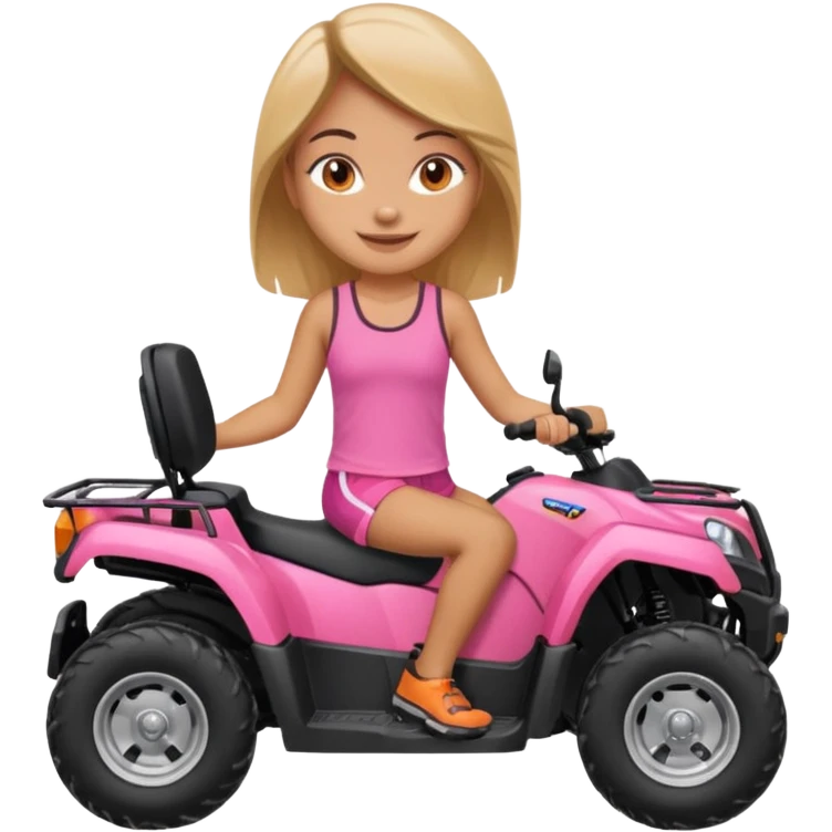 Atv ride girl in orange atv pink top  emoji