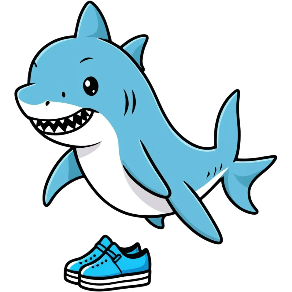 Shark wit blue shoes emoji