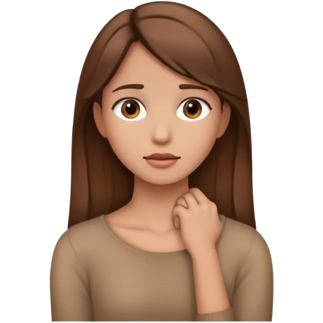 girl hold her neck emoji