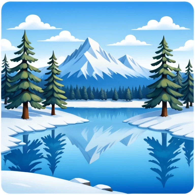 small painting with winter landscape emoji