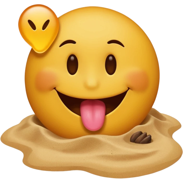 A smiley face licking a brown beach emoji emoji