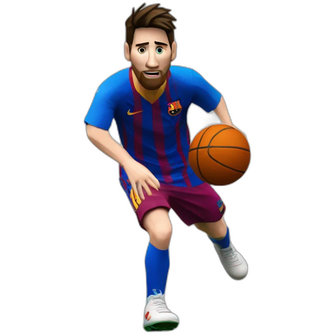 messi pateando una pelota de basket emoji