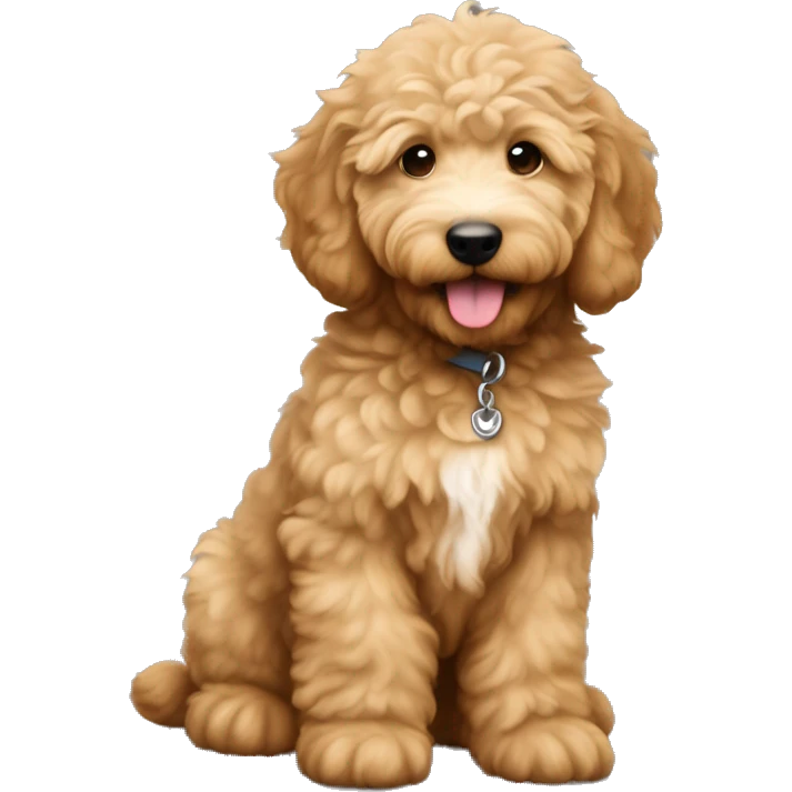 light brown fluffy golden doodle puppy emoji