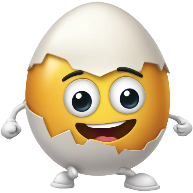 A running egg emoji