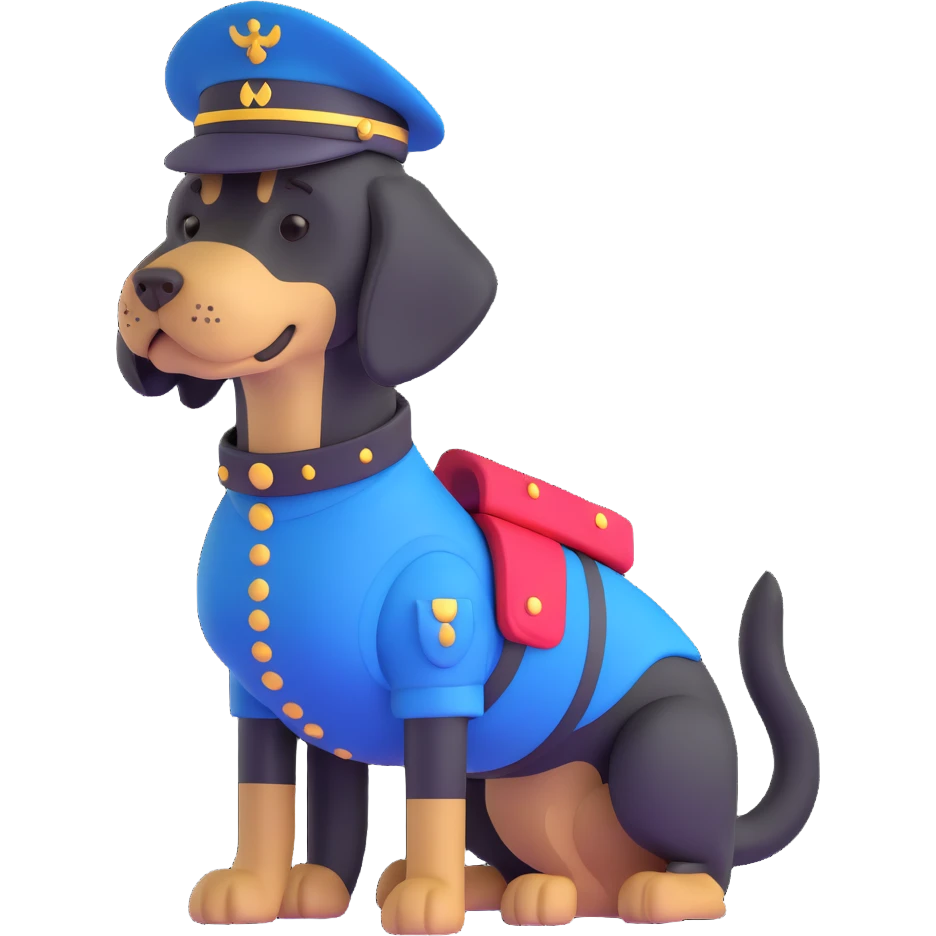 black soldier dog emoji