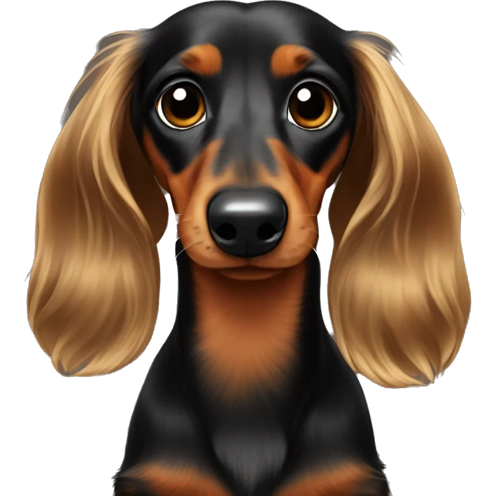 Long hair sable dachshund emoji