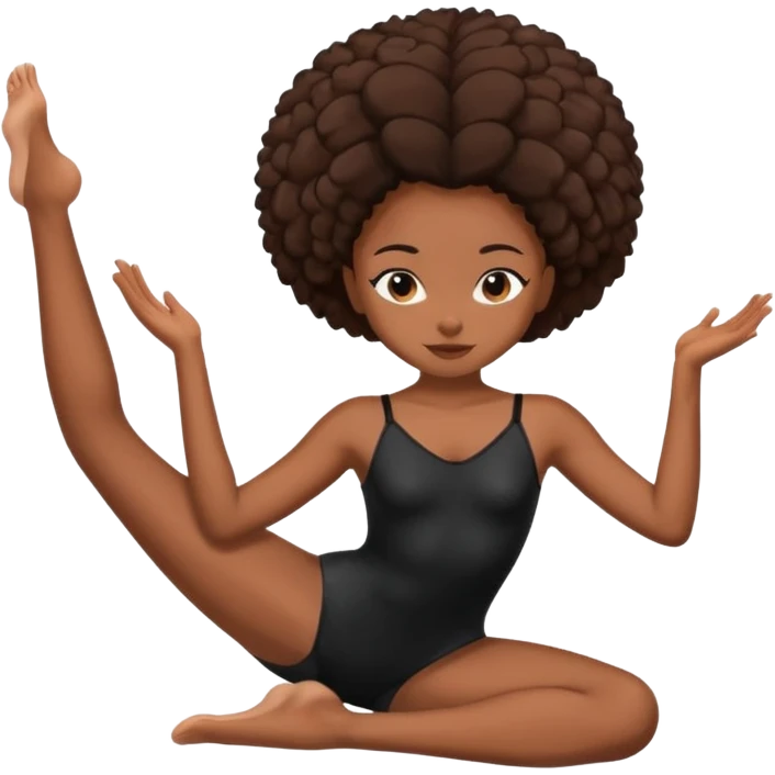 Black girl touching her toes emoji