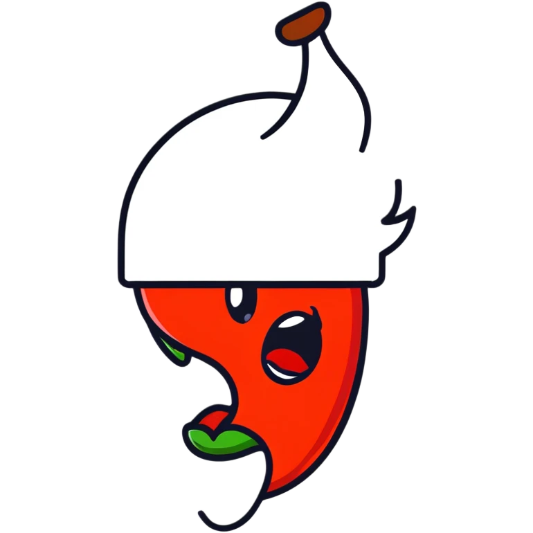 face with burning red mouth, eating hot pepper emoji