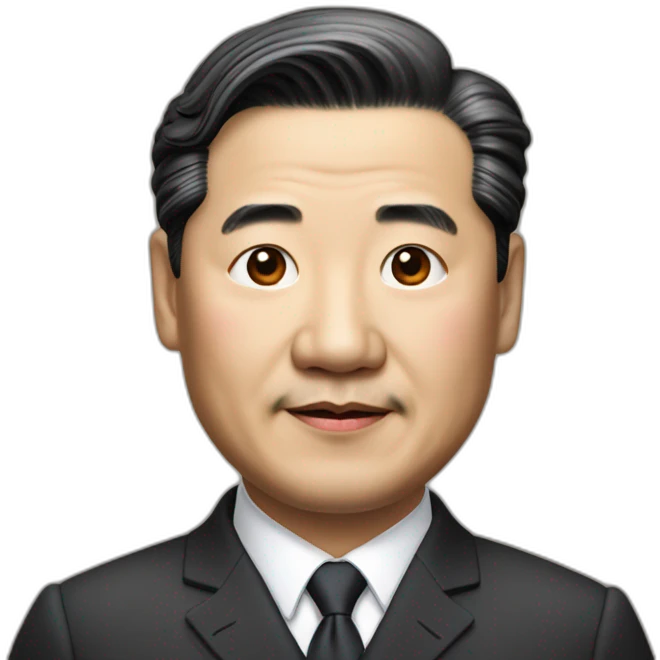 xijinping, asian middle age in suit with a little Crooked neck emoji