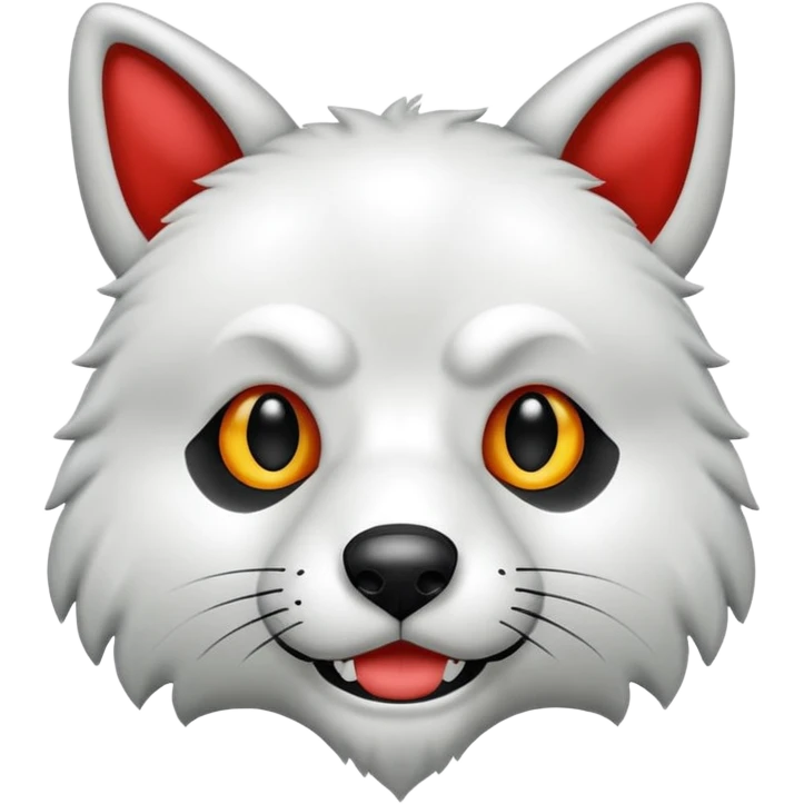 Lobo blanco con la lengua para afuera  emoji
