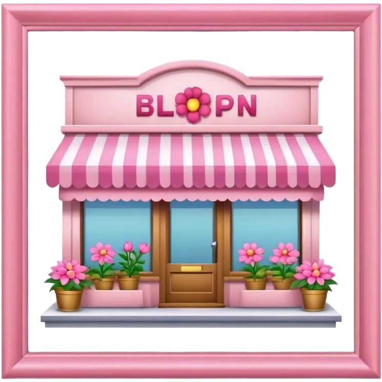 pink flower shop emoji