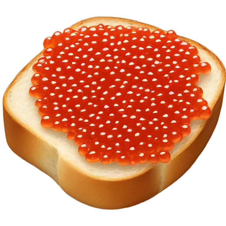 Fresh red caviar on bread  emoji