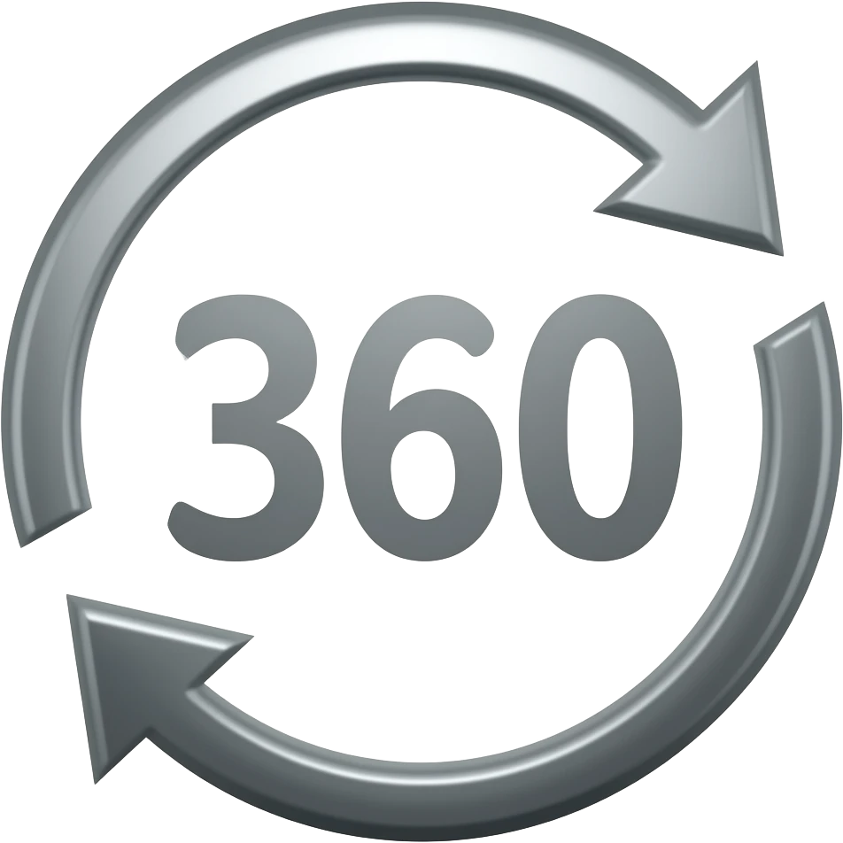 number 360 with horizontal arrows circling it emoji