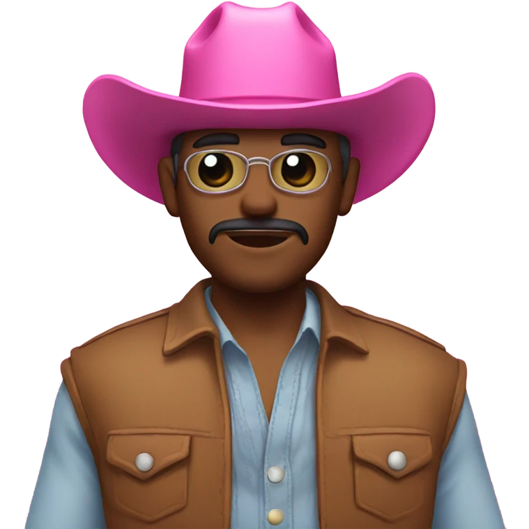 Cowboy wearing an eyepatch and a pink cowboy hat emoji