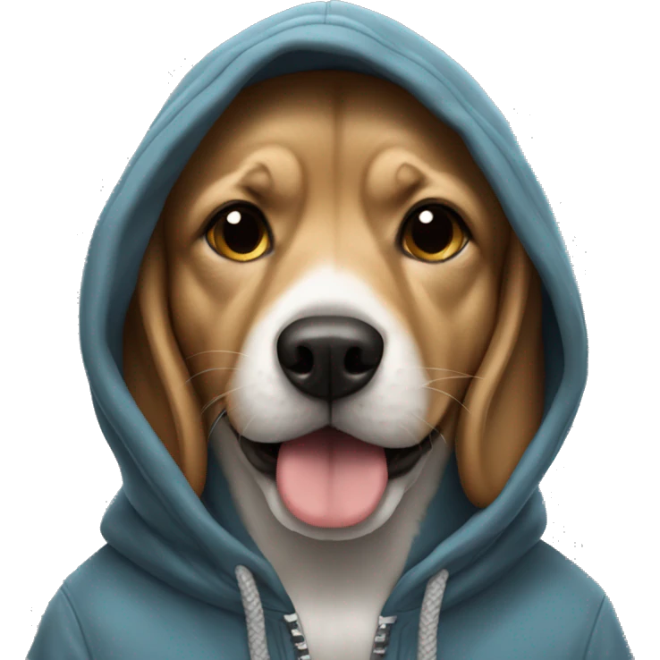 Cool dog wearing a hoodie  emoji