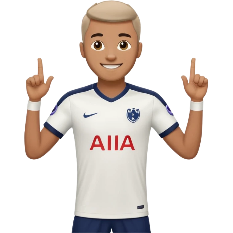 man in Tottenham hotspurs kit emoji