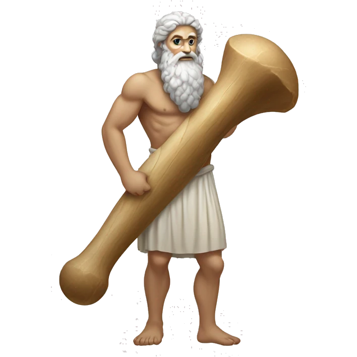 Zeus holding a big femur bone emoji