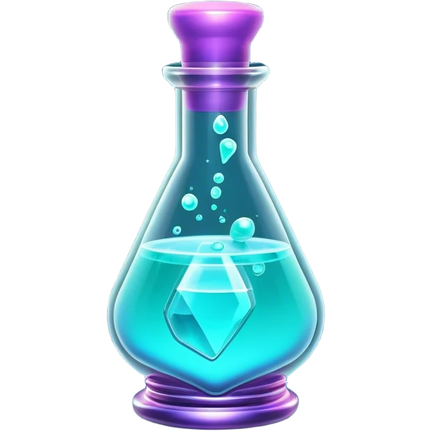 Clash of Clans aesthetic: Cinematic Playful Sci-fi Health Potion Emoji, rendered in a 3D vector-style similar to standard emojis with minimal shading and bold, simplified shapes. A compact, futuristic vial with a glowing neon liquid and sleek contours, softly glowing with a healing cosmic charm. Simplified yet unmistakably iconic, highly detailed and consistent, glowing with a soft radiant glow and high shine. Stylized with a touch of futuristic alchemy and a soft glowing outline, capturing the essence of a vital energy elixir with a playful, interstellar spirit! emoji