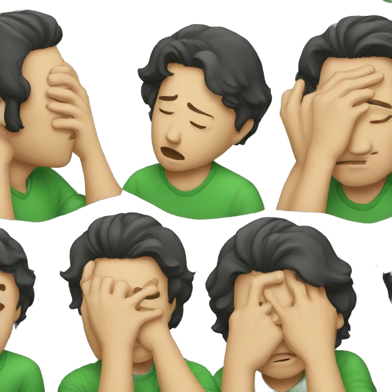 man face-palm wearing green shirt emoji