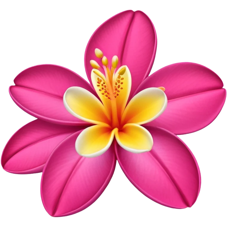 frangipani flower, hot pink emoji